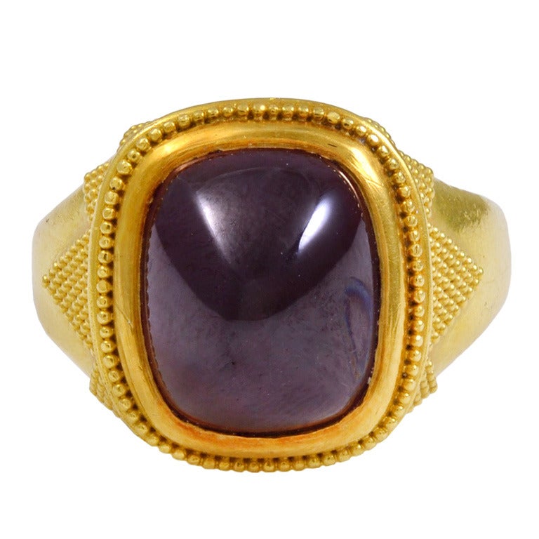 Elaine Greenspan Gold and Garnet Ring