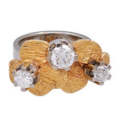 Claes Giertta Gold and Diamond Scandinavian Modern Ring