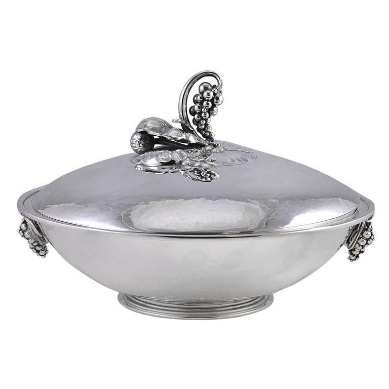 Georg Jensen Silver Covered Serving Dish No. 408E For Sale