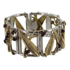 Tiffany & Co. Garnet Silver Gold Bracelet