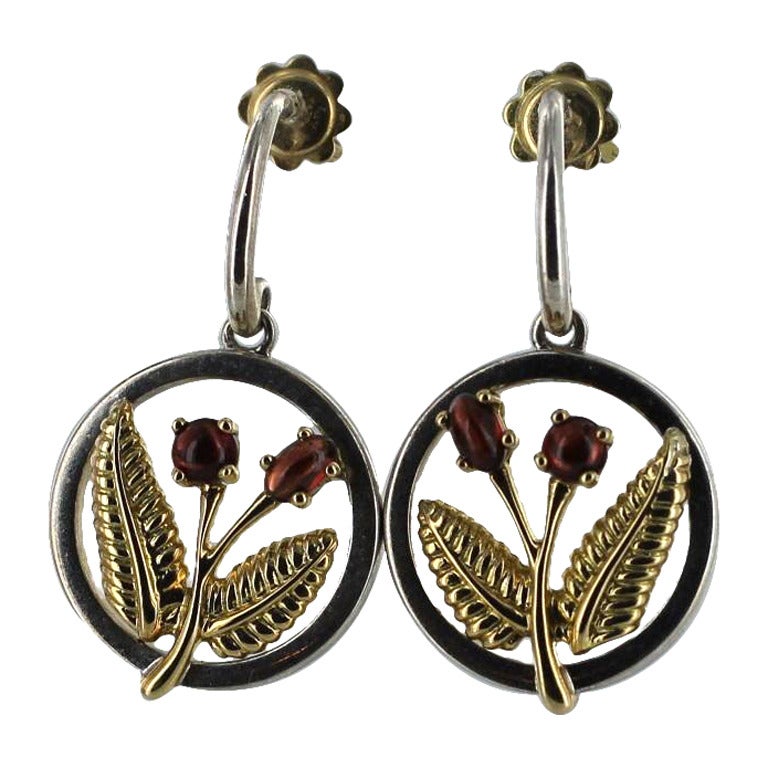 Tiffany and Co. Garnet Silver Gold Earrings at 1stDibs | garnet earrings  tiffany