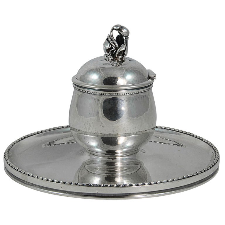 Georg Jensen Silver Inkwell No. 422 For Sale