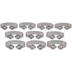 Vintage Set of Twelve Georg Jensen Acorn Napkin Rings