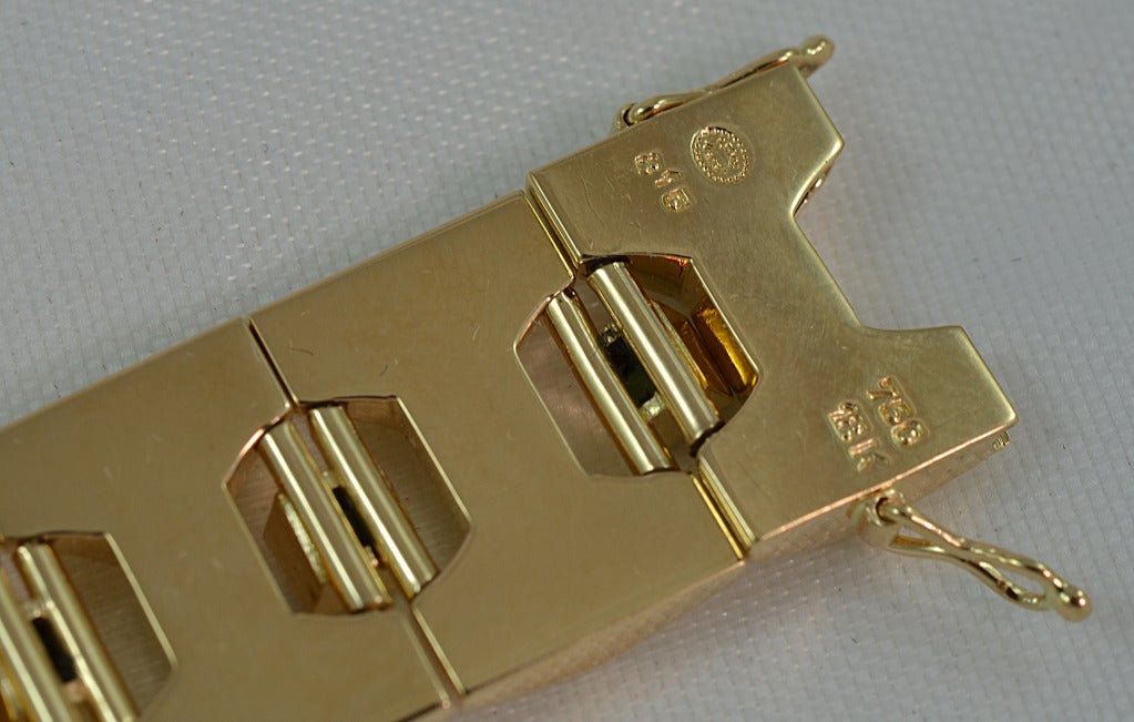 Georg Jensen Danish Modern Gold Bracelet with Tourmalines No. 815