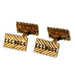 Van Cleef & Arpels Gold Zipper Cufflinks