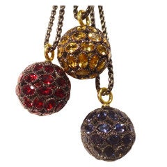 Gemstone "Glitter Ball" Pendants on Titanium Chains