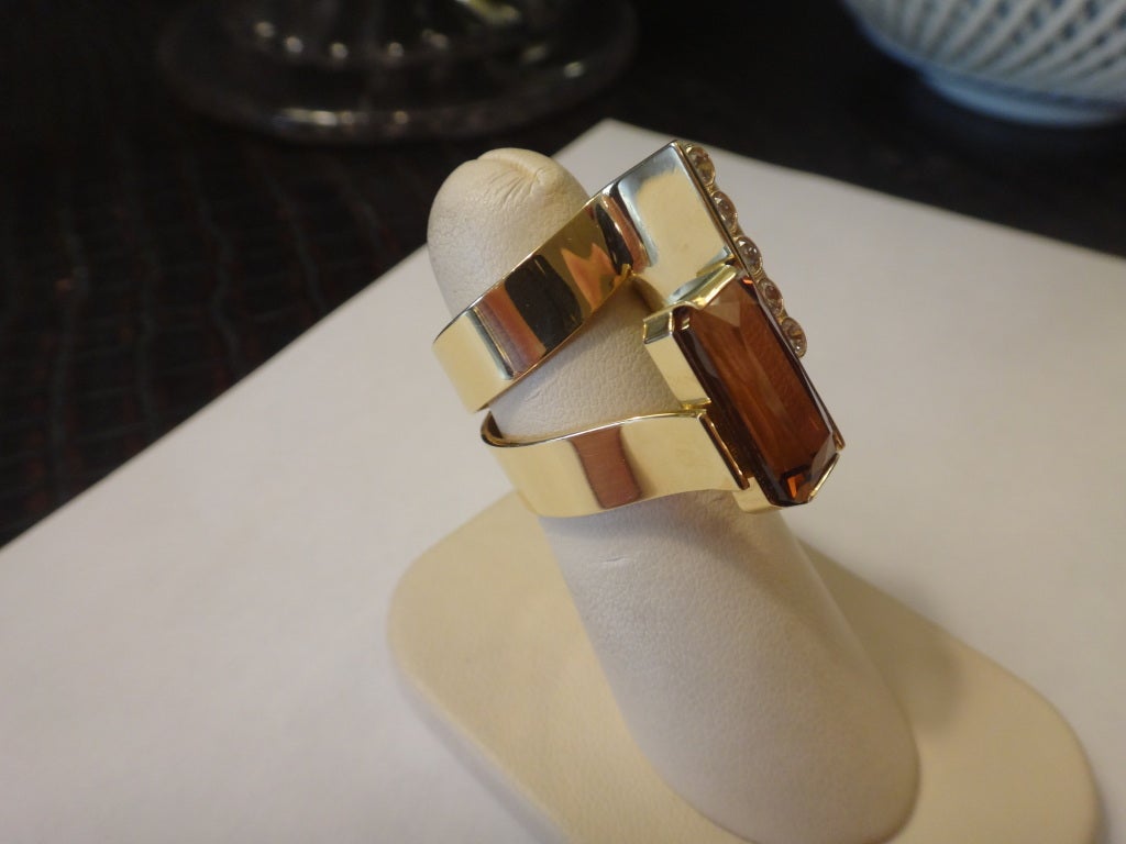 Nigerian Pink Tourmaline Diamond "Origami" Ring