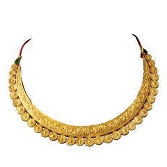 Antique Gold Repousse Necklace
