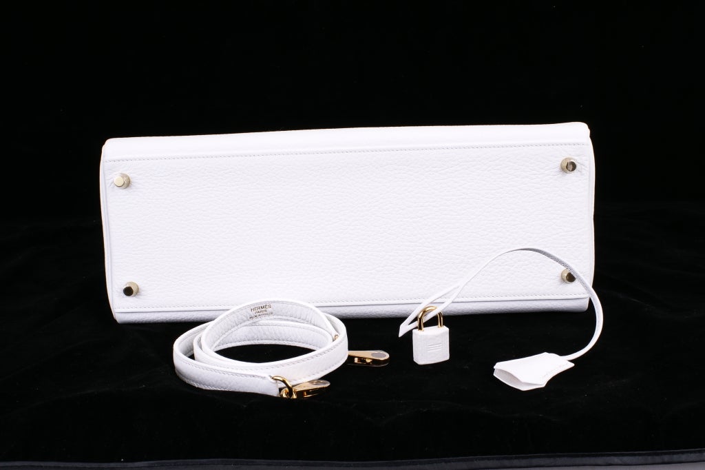 Hermes Kelly 35cm White Togo with Gold Hardware 3