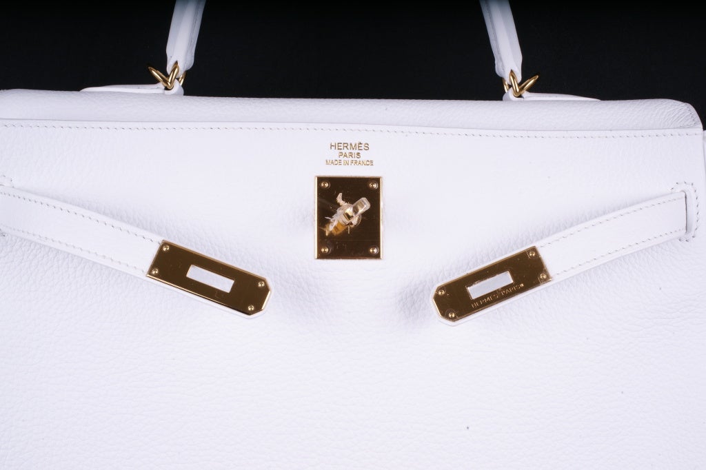 Hermes Kelly 35cm White Togo with Gold Hardware 5