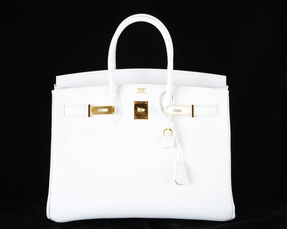 HERMES BIRKIN BAG 35 WHITE with GOLD HARDWARE EPSOM MY FAVE 4