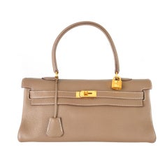 HERMES KELLY BAG JPG SHOULDER ETOUPE WITH GOLD HARDWARE 42CM