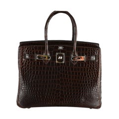 AMAZING FIND! Hermes Birkin BAG 30cm CROCODILE COCOAN PALLADIUM