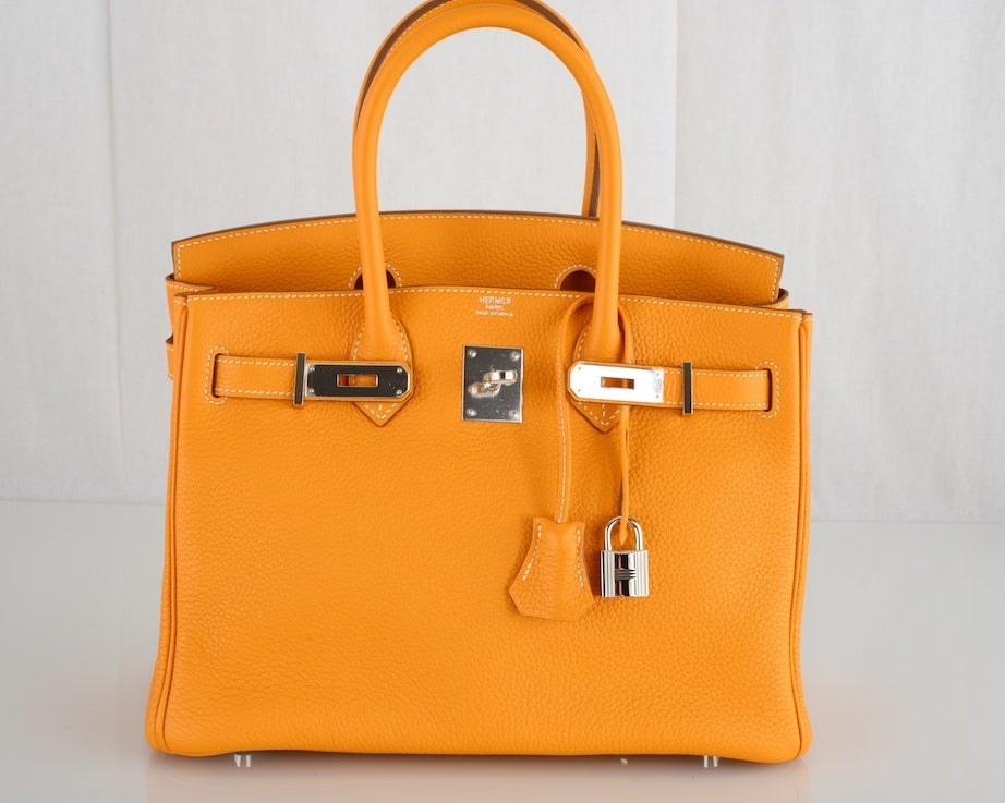 NEW COLOR HERMES BIRKIN BAG 30CM MOUTARDE "MANGO" PALLADIUM HW