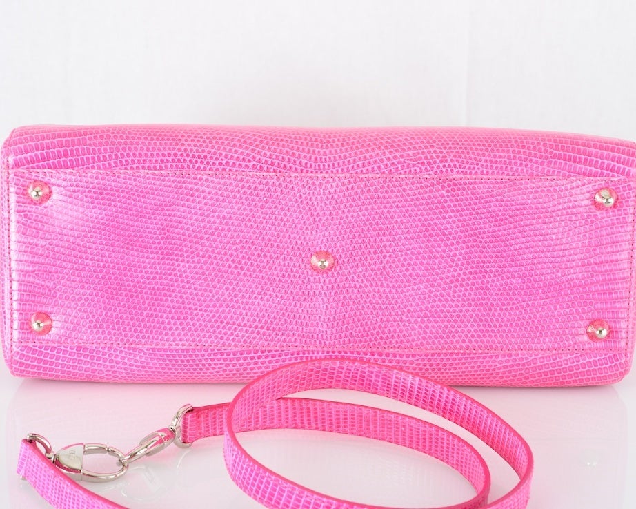 THAT FAMOUS CHRISTIAN DIOR LADY DIOR PINK LIZARD BAG 5