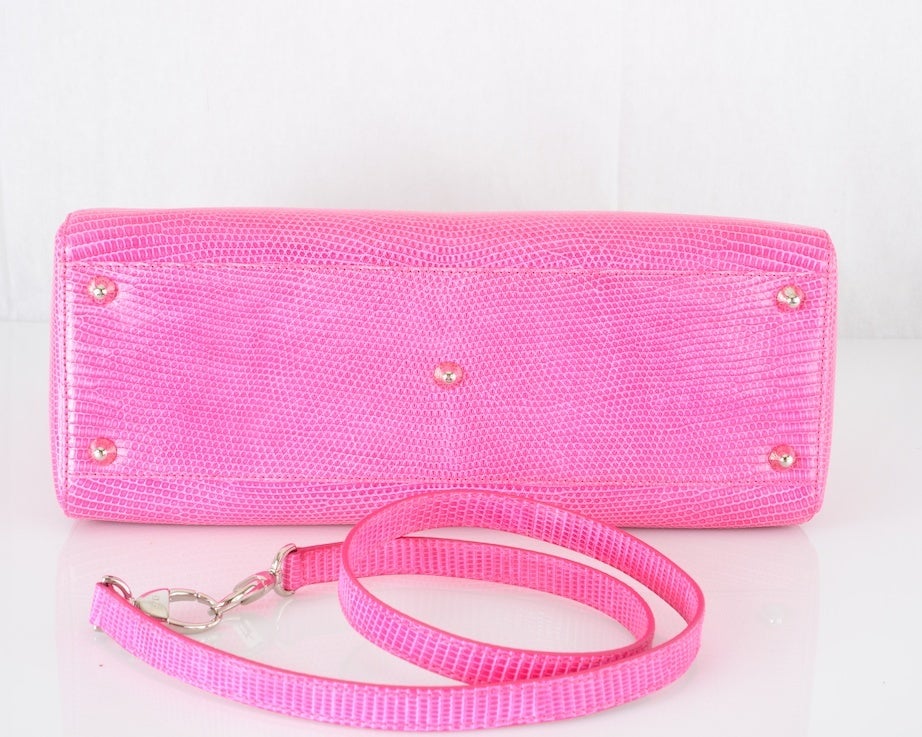 THAT FAMOUS CHRISTIAN DIOR LADY DIOR PINK LIZARD BAG 6