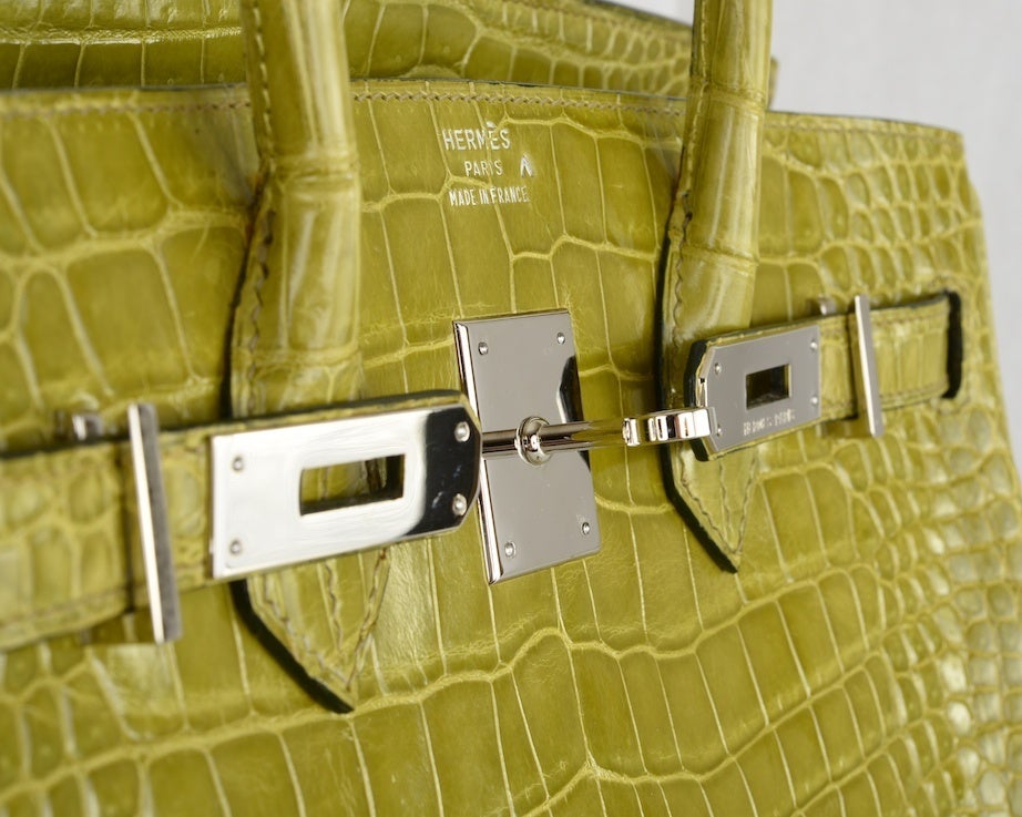 Women's Hermes Birkin BAG 30cm CROCODILE VERT ANIS POROSUS Amazing Find!