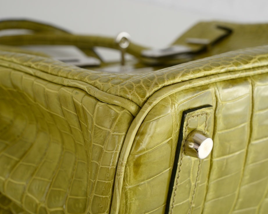 Hermes Birkin BAG 30cm CROCODILE VERT ANIS POROSUS Amazing Find! 3