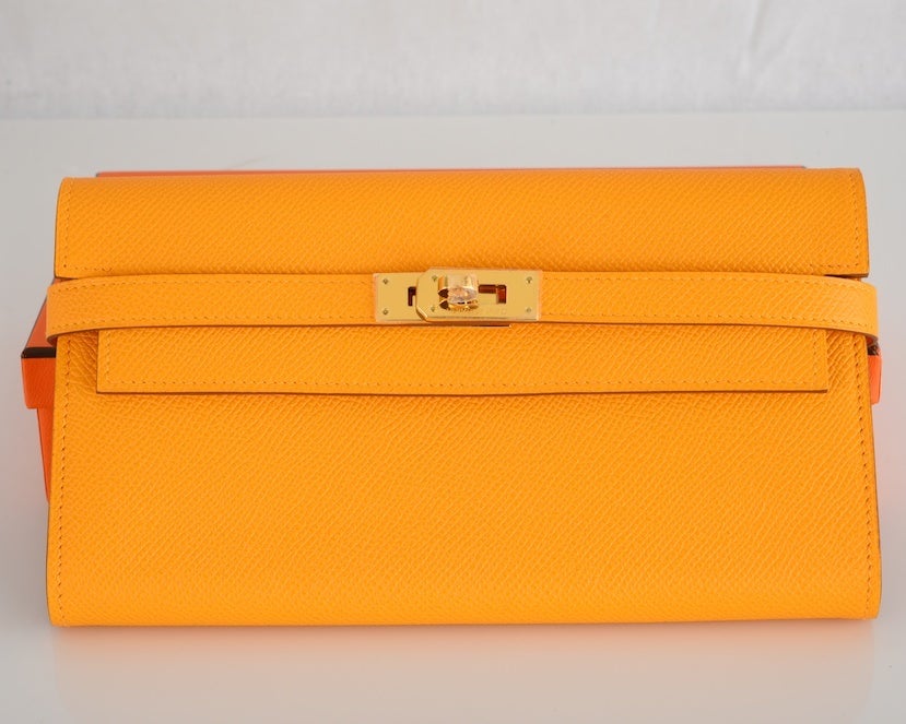 HERMES BIRKIN BAG JAUNE D'OR PERMABRASS HW W/ KELLY WALLET 5