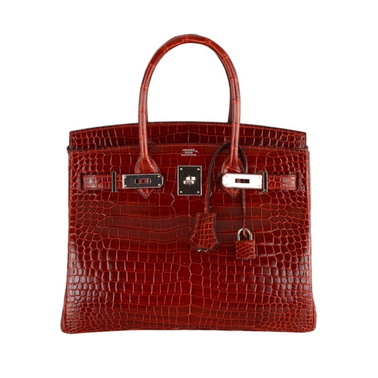 HERMES BIRKIN BAG 30cm CROCODILE ROUGE H POROSUS STUNNIING