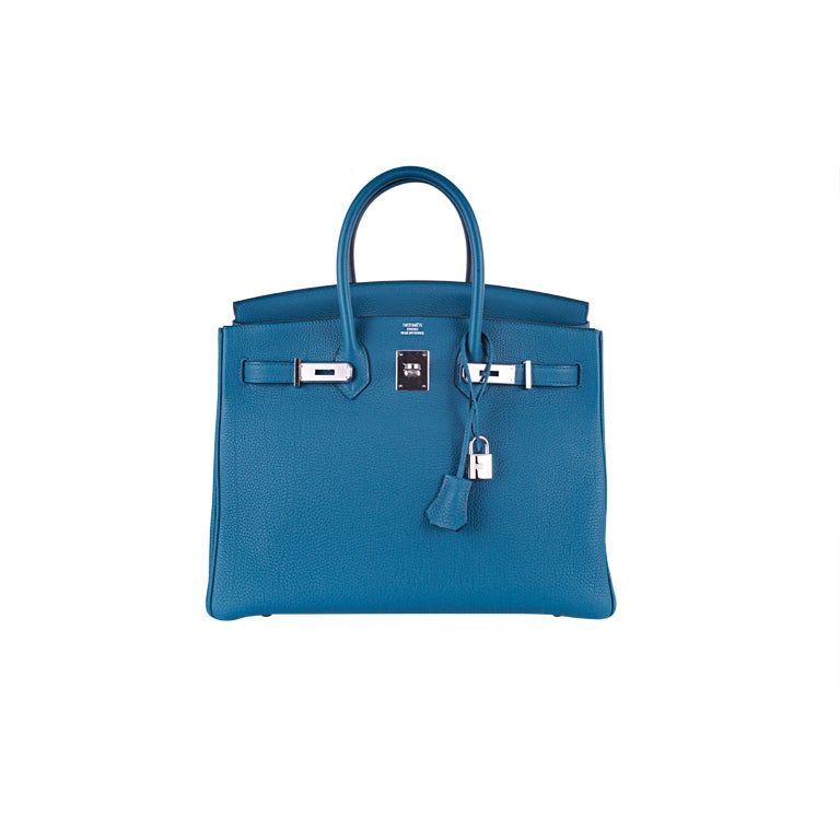 HERMES 35CM BIRKIN BAG COBALT BLUE NEW COLOR!
