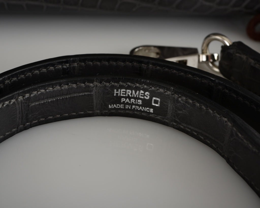 NEW COLOR HERMES KELLY BAG 32CM GREY GRIS FONCE MATTE CROCO 1