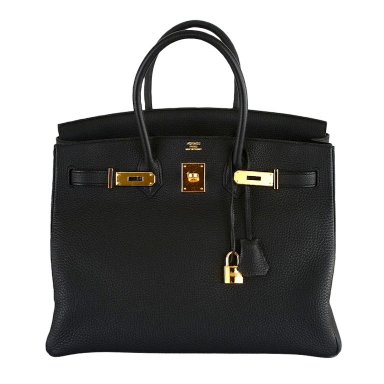 "NEW YORK FAVE" HERMES BIRKIN BAG 35CM BLACK TOGO GOLD HARDWARE