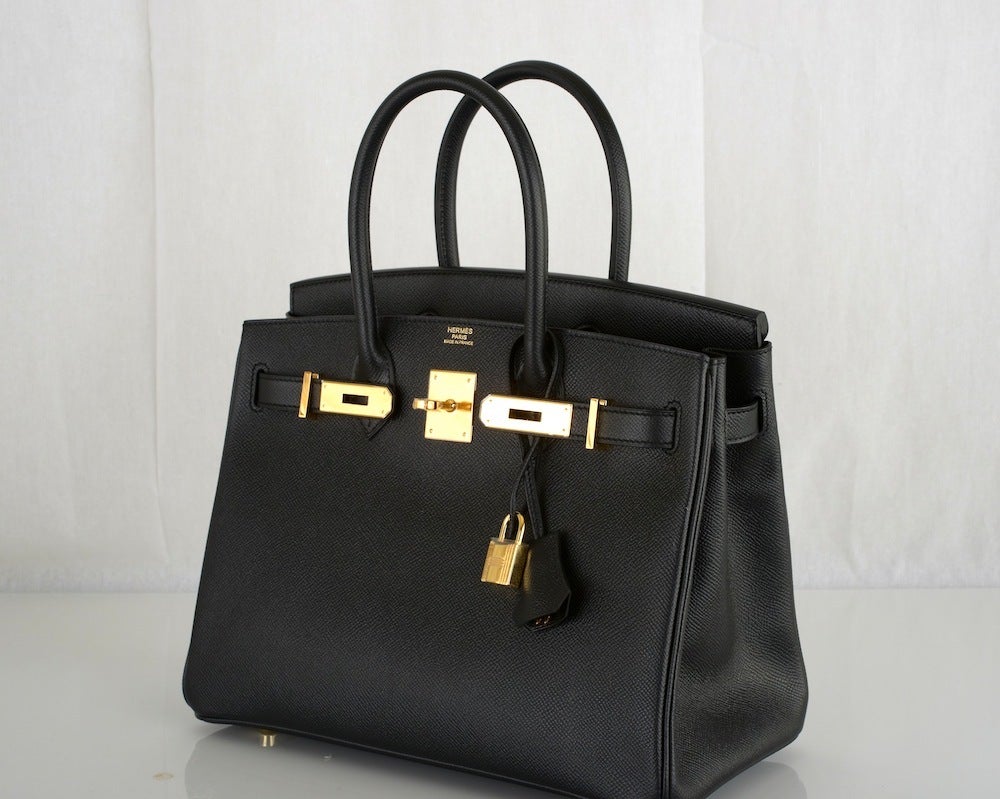 HERMES BIRKIN BAG 30CM BLACK EPSOM WITH GOLD HARDWARE GORGEOUS 3