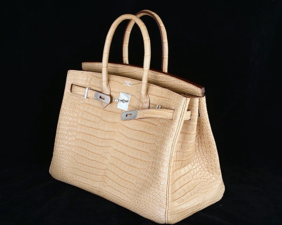 Women's HERMES BIRKIN BAG 35cm POUSSIERE MATTE CROCODILE POROSUS