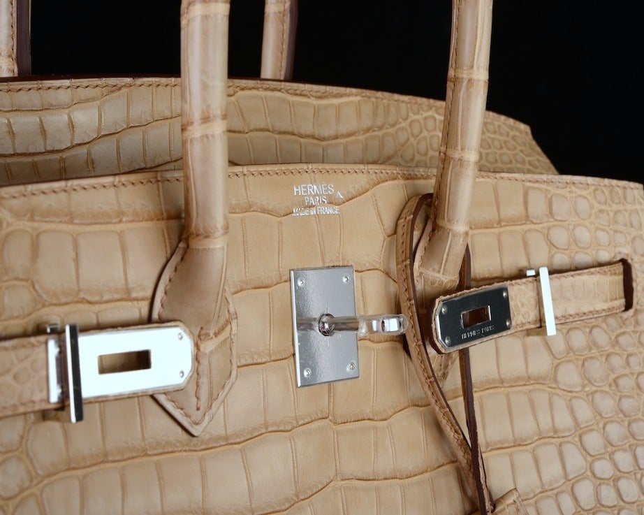 HERMES BIRKIN BAG 35cm POUSSIERE MATTE CROCODILE POROSUS 7