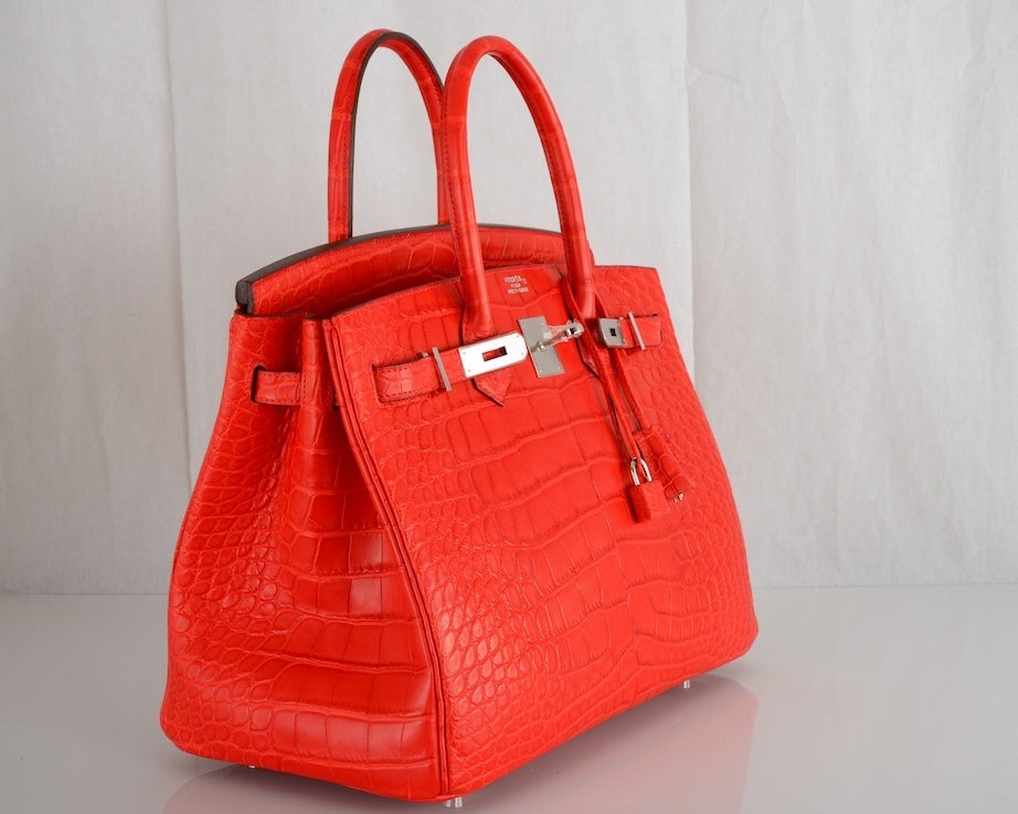 ON FIRE! NEW COLOR HERMES BIRKIN BAG 35cm CROCODILE MATTE RED at ...