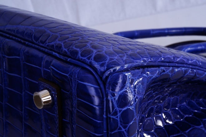 Hermes BIRKIN BAG 35CM BLUE ELECTRIC * BLEU ELECTRIQUE CROCODILE In New Condition In NYC Tri-State/Miami, NY