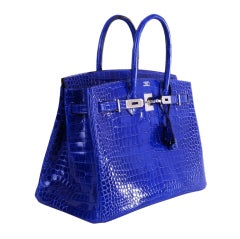 Hermes Crocodile Birkin Blue - 11 For Sale on 1stDibs  hermes blue  crocodile bag, birkin crocodile blue, blue alligator birkin