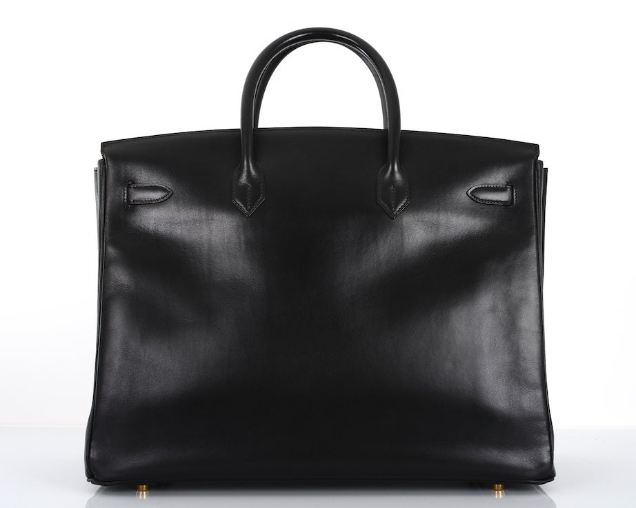 URBAN LEGEND HERMES BIRKIN BAG 40cm BLACK BOX W GOLD HARDWARE 2