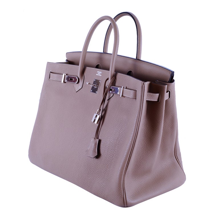 faux hermes bags - PERFECTION HERMES BIRKIN BAG 40CM GRIS TOURTERELLE PHW TOGO at 1stdibs