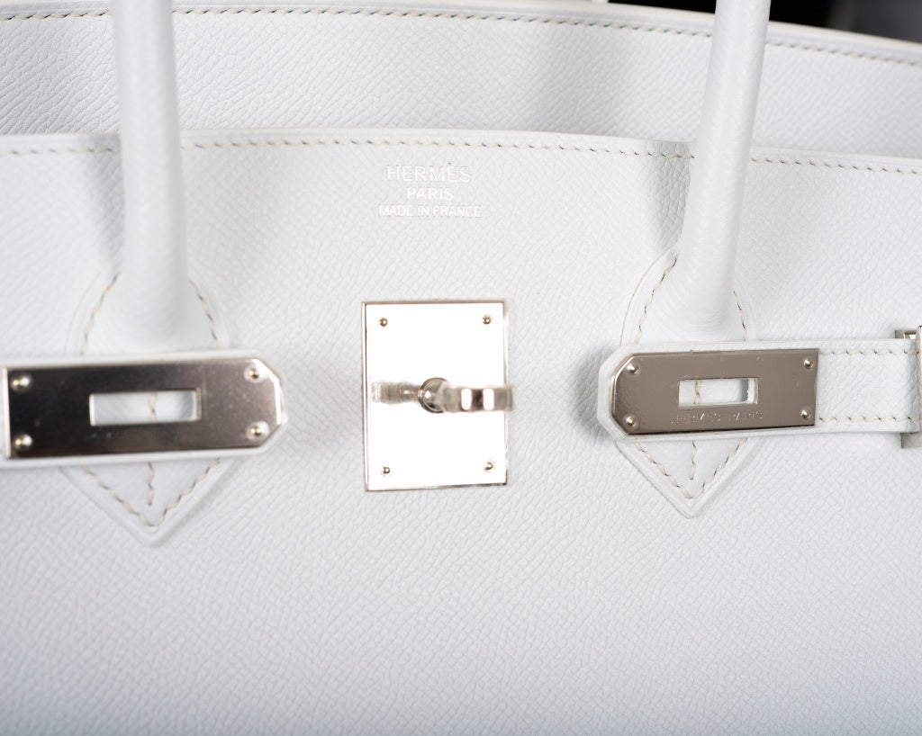 HERMES BIRKIN BAG 35CM WHITE EPSOM PALLADIUM HARDWARE 7