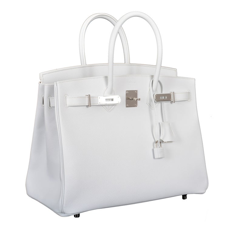 HERMES BIRKIN BAG 35CM WHITE EPSOM PALLADIUM HARDWARE