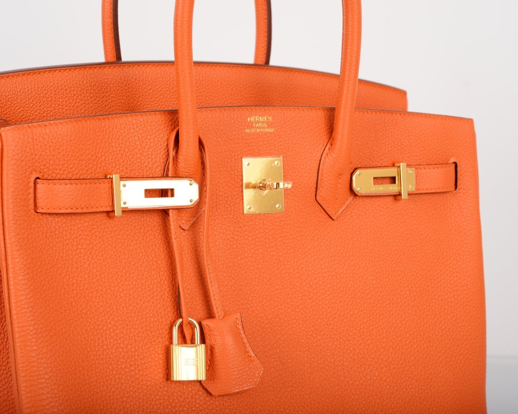 Hermes Birkin Bag 35CM Hot Orange with GHW at 1stdibs