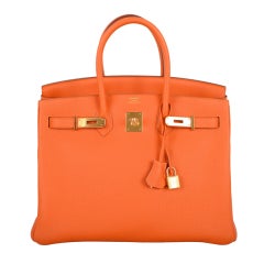 b30 orange Hermes Birkin Bag 35CM Hot Orange with GHW