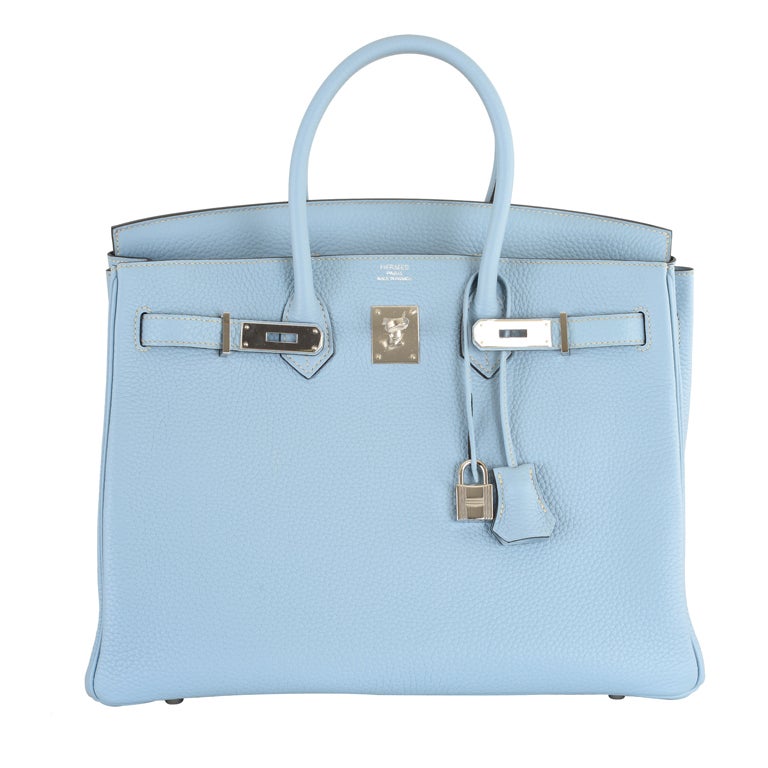 blue hermes birkin bag