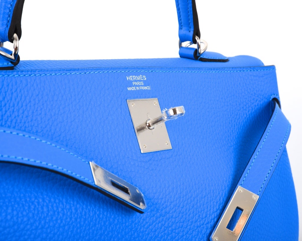 NEW COLOR HERMES KELLY BAG 35CM BLUE HYDRA THE MOST INTENSE BLUE 3