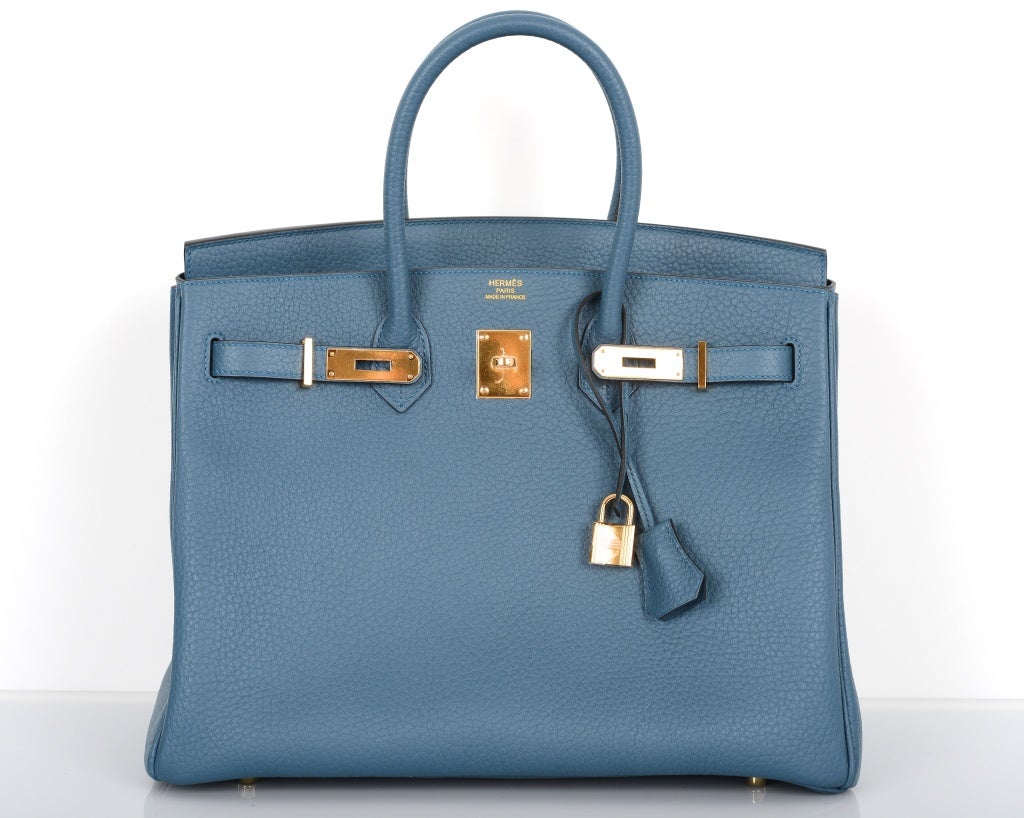 NEW COLOR HERMES 35CM BIRKIN BAG BLUE TEMPETE SIMPLY ZBEST WITH GOLD HARDWARE


As always, another one of my fab finds, Hermes 35cm Birkin Bag in a beautiful BLUE TEMPETE A fabulous new color with gold hardware its breathtakingly gorgeous. FJORD