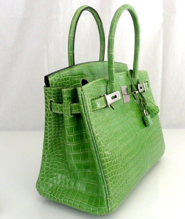 birkin bag green croc