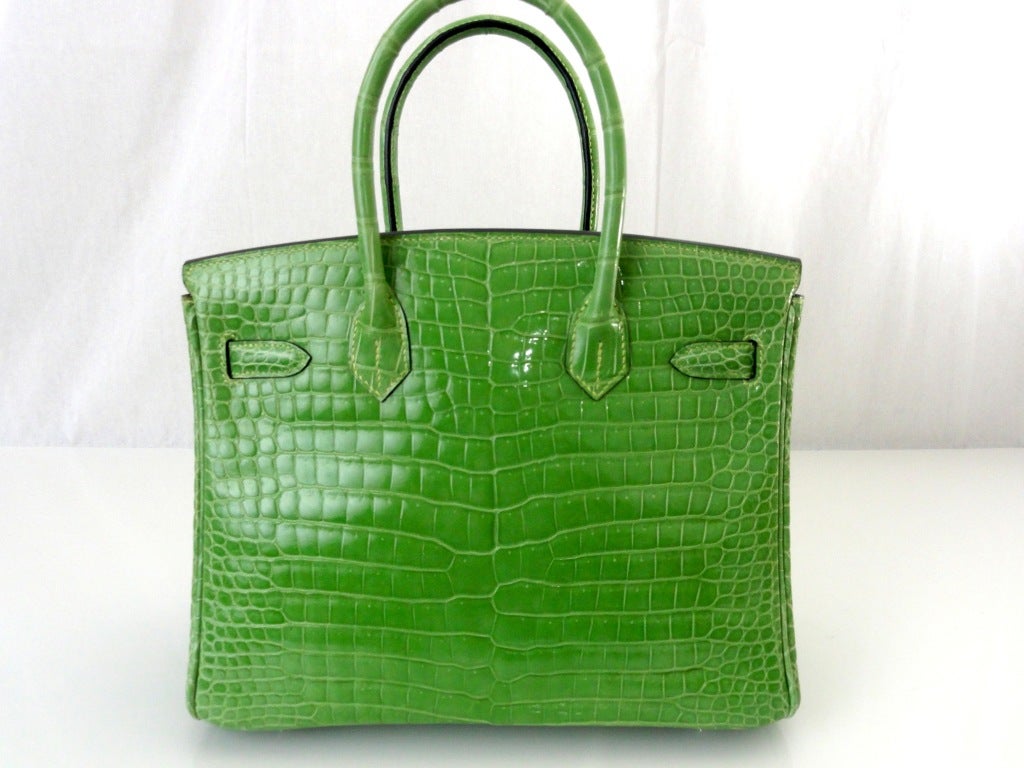 Women's Hermes Birkin Bag 30cm New Color Menthe Mint Crocodile Porosus