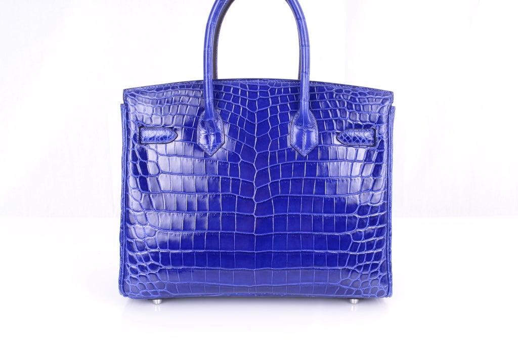 Hermes Birkin Bag 30cm Blue Electric Crocodile Nilo Palladium 1