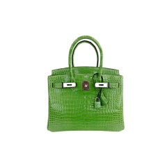Hermes Birkin Bag 30cm New Color Menthe Mint Crocodile Porosus