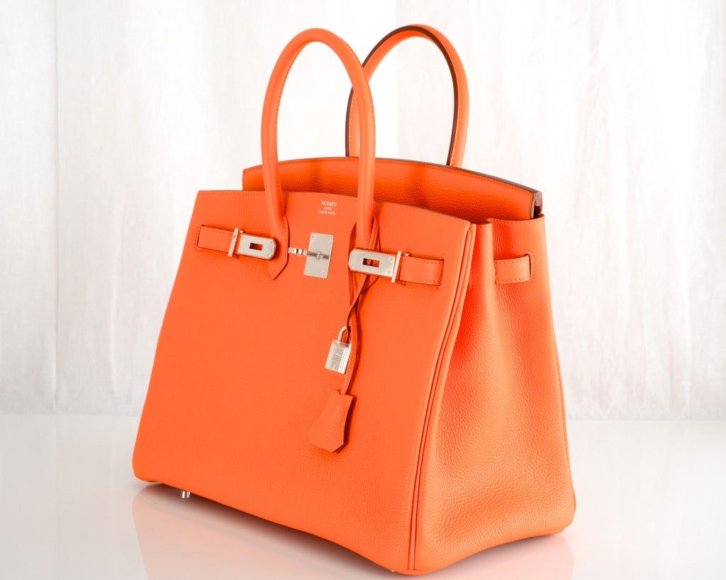 Women's Hermes Birkin Bag 35Cm Hot Orange Palladium Hardware