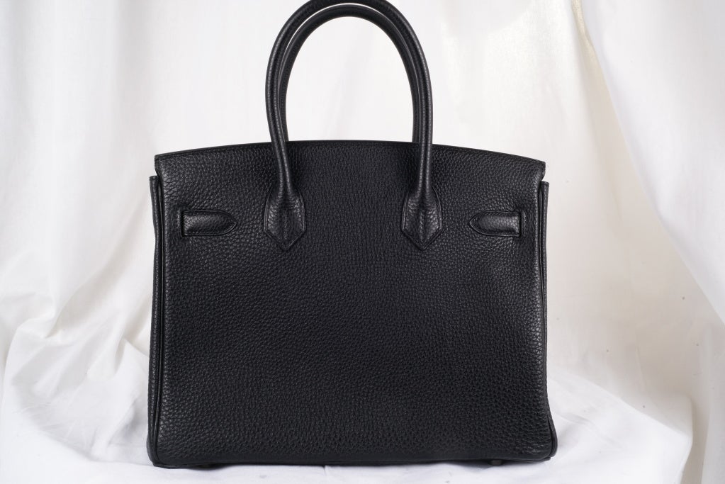 HERMES BIRKIN BAG 30cm BLACK WITH PALLADIUM HARDWARE 2