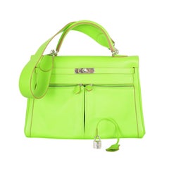 INSANE NEW COLOR HERMES KELLY 32CM LAKIS IN GRANNY STUNNING