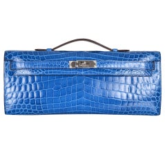 Hermes Kelly Cut clutch bag in smoothed crocodile, palla…